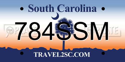 784SSM South Carolina License Plate