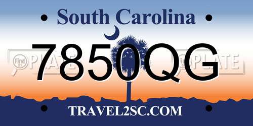 7850QG South Carolina License Plate