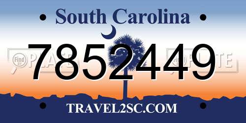 7852449 South Carolina License Plate
