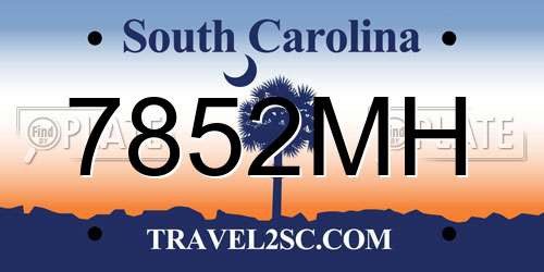 7852MH South Carolina License Plate