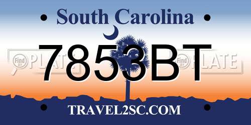 7853BT South Carolina License Plate