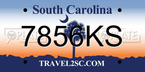 7856KS South Carolina License Plate