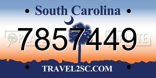 7857449 South Carolina License Plate