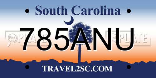 785ANU South Carolina License Plate