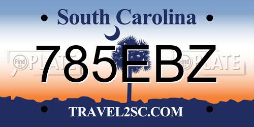 785EBZ South Carolina License Plate