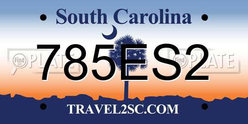 785ES2 South Carolina License Plate
