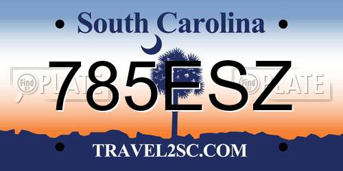 785ESZ South Carolina License Plate