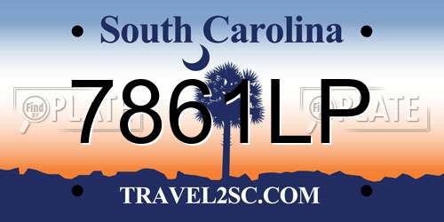 7861LP South Carolina License Plate