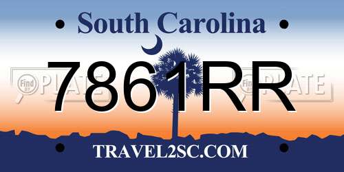 7861RR South Carolina License Plate