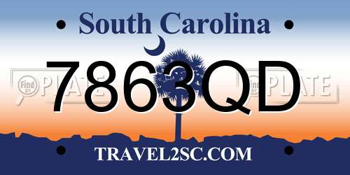 7863QD South Carolina License Plate
