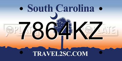 7864KZ South Carolina License Plate