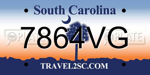 7864VG South Carolina License Plate