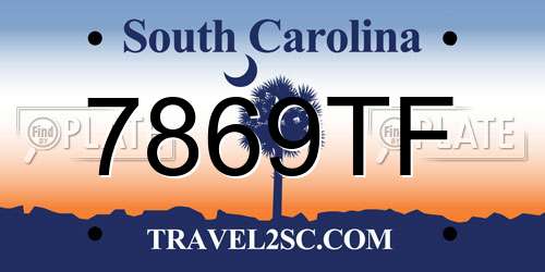 7869TF South Carolina License Plate