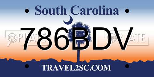 786BDV South Carolina License Plate
