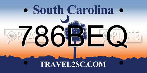 786BEQ South Carolina License Plate