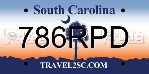 786RPD South Carolina License Plate