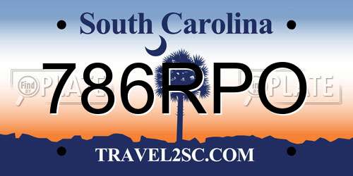 786RPO South Carolina License Plate