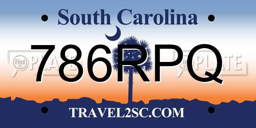 786RPQ South Carolina License Plate