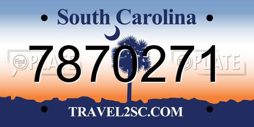 7870271 South Carolina License Plate