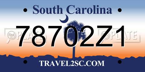 78702Z1 South Carolina License Plate