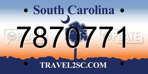 7870771 South Carolina License Plate