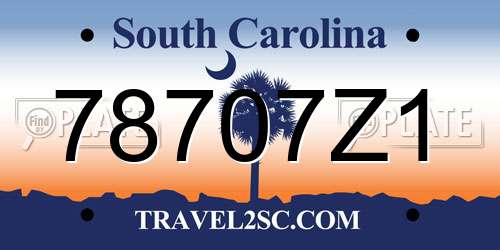 78707Z1 South Carolina License Plate