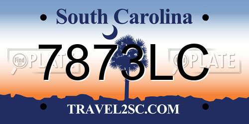 7873LC South Carolina License Plate