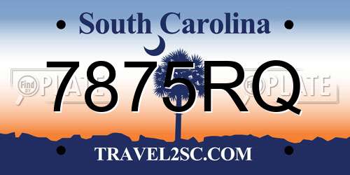 7875RQ South Carolina License Plate