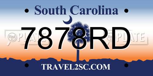 7878RD South Carolina License Plate