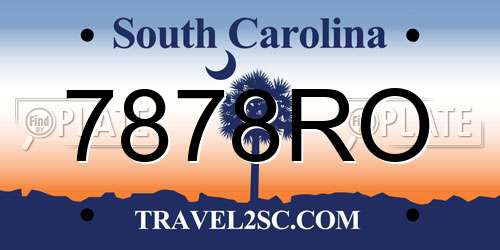 7878RO South Carolina License Plate