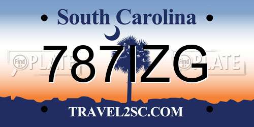 787IZG South Carolina License Plate