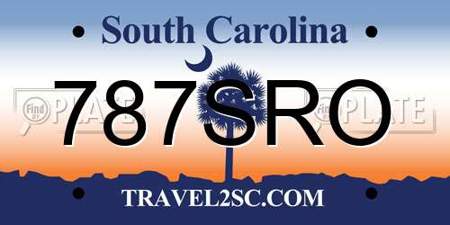 787SRO South Carolina License Plate