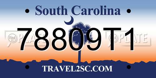 78809T1 South Carolina License Plate