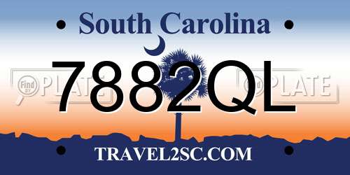 7882QL South Carolina License Plate