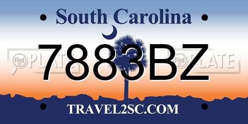 7883BZ South Carolina License Plate