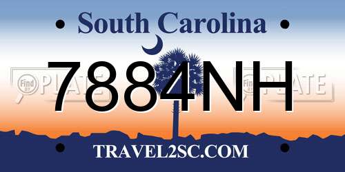 7884NH South Carolina License Plate