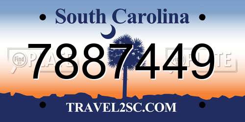 7887449 South Carolina License Plate