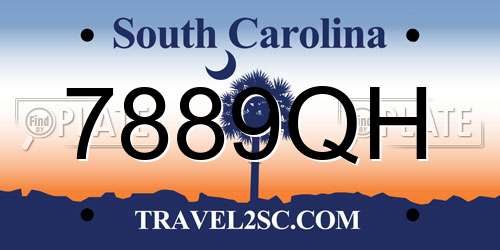 7889QH South Carolina License Plate