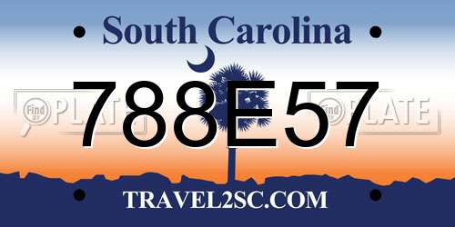 788E57 South Carolina License Plate
