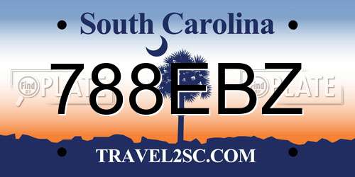 788EBZ South Carolina License Plate