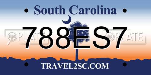 788ES7 South Carolina License Plate
