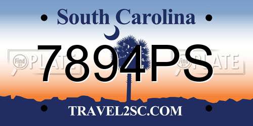 7894PS South Carolina License Plate