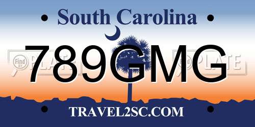 789GMG South Carolina License Plate