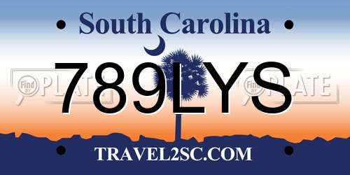 789LYS South Carolina License Plate