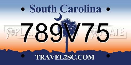 789V75 South Carolina License Plate