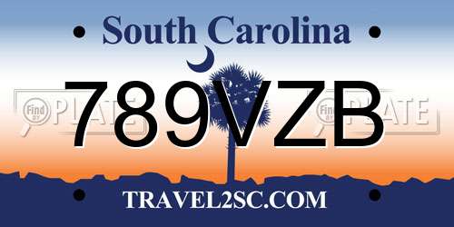 789VZB South Carolina License Plate