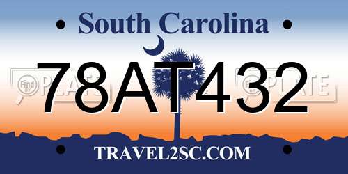 78AT432 South Carolina License Plate