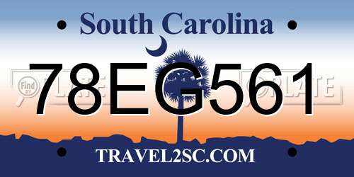 78EG561 South Carolina License Plate