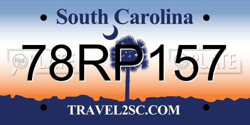 78RP157 South Carolina License Plate