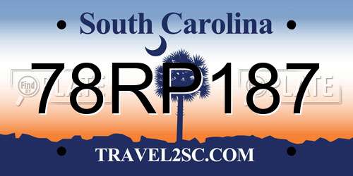 78RP187 South Carolina License Plate